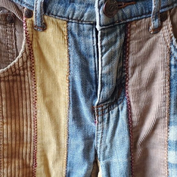 Gypsy Jeans RARE VINTAGE 70'S Striped Women's Flare Jeans - Picture 5 of 15